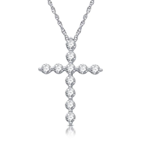Nova Star(R) 1/2ctw. Lab Grown Diamond White Gold Cross Pendant