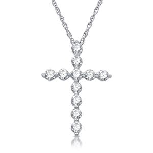 Nova Star(R) 1/2ctw. Lab Grown Diamond White Gold Cross Pendant