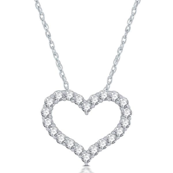 Nova Star(R) Sterling Silver 1ctw. Lab Grown Diamond Heart Pendant