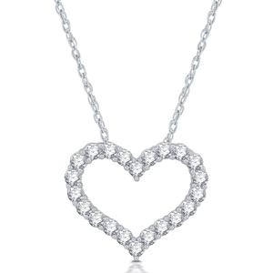 Nova Star(R) Sterling Silver 1ctw. Lab Grown Diamond Heart Pendant