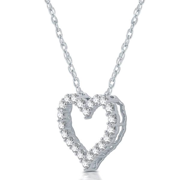 Nova Star(R) Sterling Silver 1ctw. Lab Grown Diamond Heart Pendant alternate view
