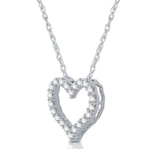 Nova Star(R) Sterling Silver 1ctw. Lab Grown Diamond Heart Pendant alternate view