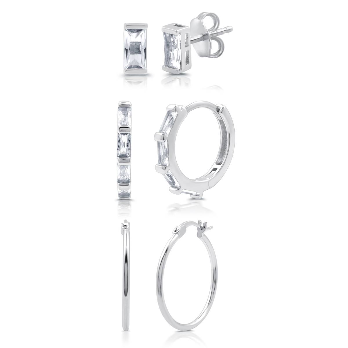 Gemstone Classics(tm) Lab-Created White Sapphire 3pc. Earring Set