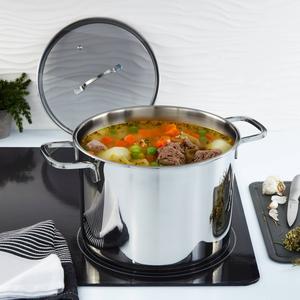 BergHOFF Helix Stainless Steel 10.25in. Stockpot with Glass Lid alternate view