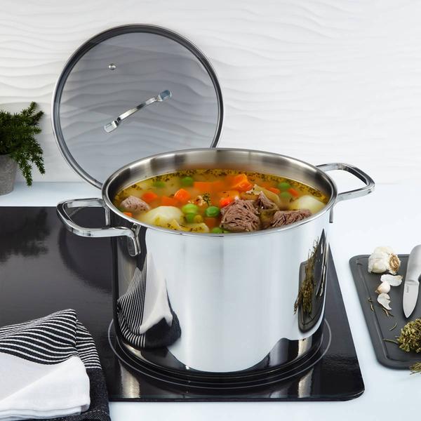 BergHOFF Helix Stainless Steel 10.25in. Stockpot with Glass Lid alternate view
