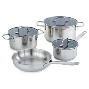 BergHOFF Helix 7pc. Stainless Steel Cookware Set with Glass Lid