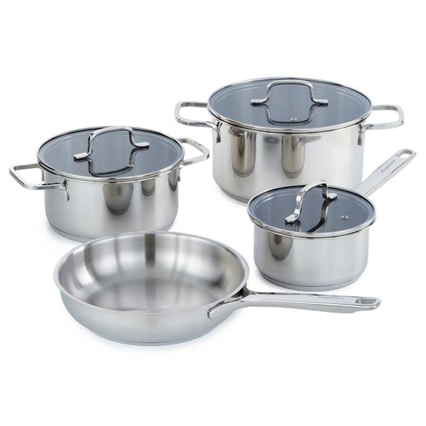 BergHOFF Helix 7pc. Stainless Steel Cookware Set with Glass Lid