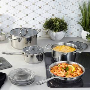BergHOFF Helix 7pc. Stainless Steel Cookware Set with Glass Lid alternate view