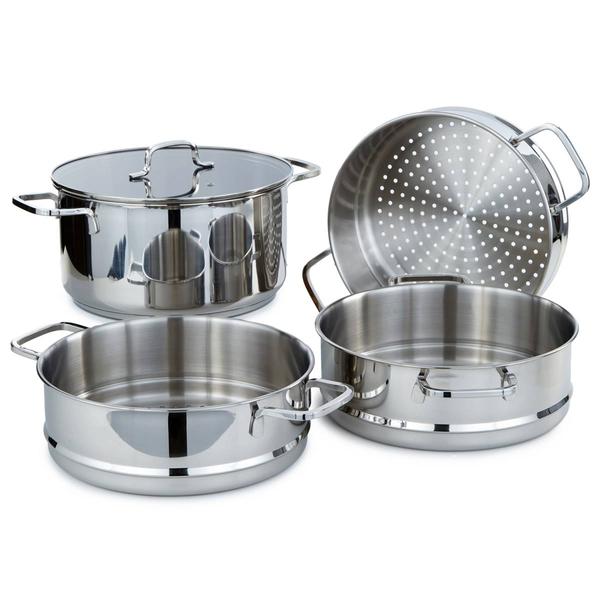 BergHOFF Helix 5pc. Stainless Steel Steamer Set w/ Glass Lids