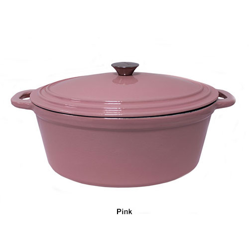 BergHOFF Neo 8qt. Cast Iron Oval Casserole Dish In Pink