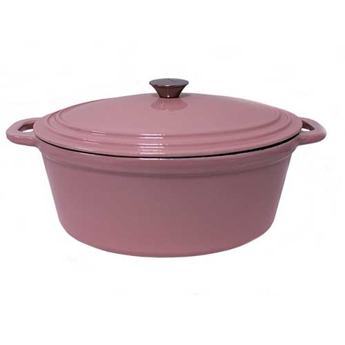 BergHOFF Neo 8qt. Cast Iron Oval Casserole Dish In Pink