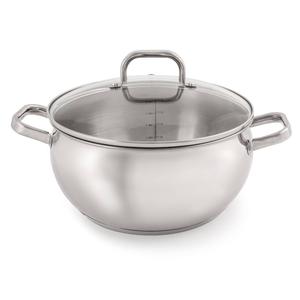 BergHOFF Belly Shape 18/10 Stainless Steel Stockpot w/ Glass Lid