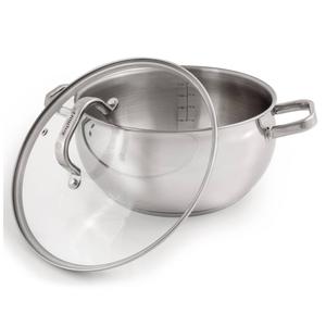 BergHOFF Belly Shape 18/10 Stainless Steel Stockpot w/ Glass Lid alternate view