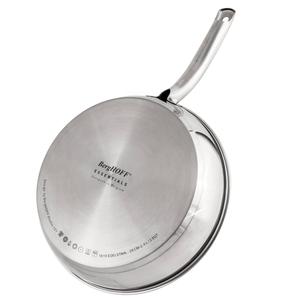 BergHOFF Belly Shape Stainless Steel 10.5in. Skillet w/ Glass Lid alternate view