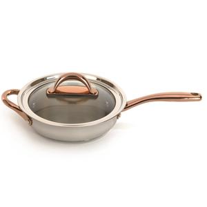 BergHOFF Ouro Stainless Steel 9.5in. Deep Skillet with Glass Lid