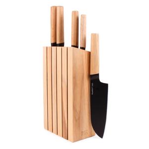 BergHOFF Ron Stainless Steel 6pc. Natural Knife Block Set