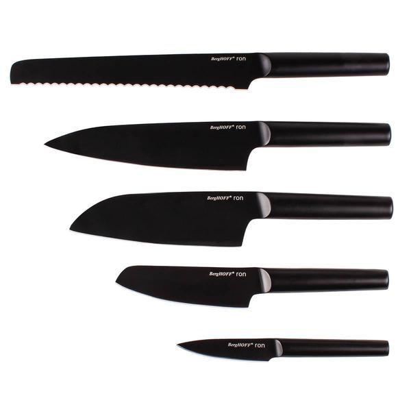 BergHOFF Ron Stainless Steel 6pc. Double-Coated Knife Block Set