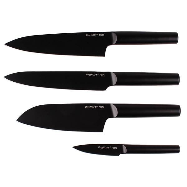 BergHOFF Ron 4pc. Double-Coated Black Kitchen Knife Set