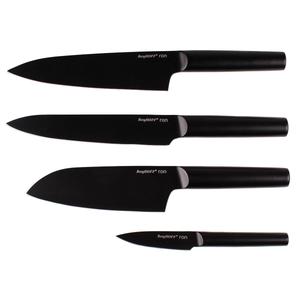 BergHOFF Ron 4pc. Double-Coated Black Kitchen Knife Set