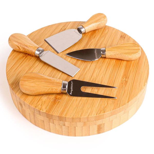 BergHOFF Essentials 5pc. Round Cheese Board & Cheese Tools