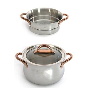 BergHOFF Ouro 18/10 Stainless Steel 3pc. Steamer Set w/ Glass Lid