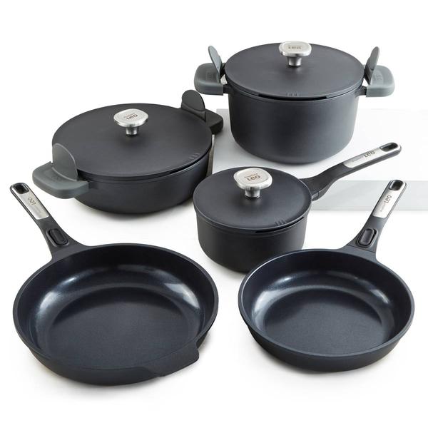 BergHOFF Leo Phantom 8pc. Nonstick Ceramic Cookware Set with Lids