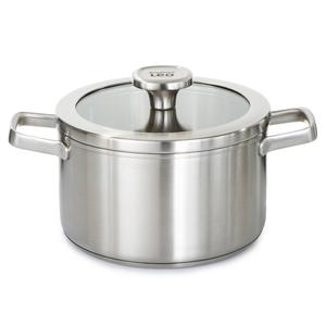 BergHOFF Leo Graphite Stainless Steel 8in. Stockpot w/ Glass Lid