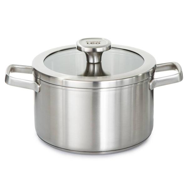 BergHOFF Leo Graphite Stainless Steel 8in. Stockpot w/ Glass Lid