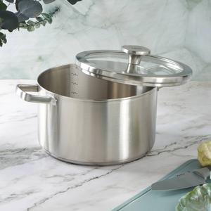 BergHOFF Leo Graphite Stainless Steel 10in. Stockpot w/ Glass Lid alternate view
