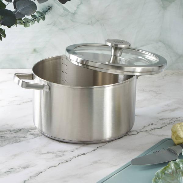 BergHOFF Leo Graphite Stainless Steel 10in. Stockpot w/ Glass Lid alternate view