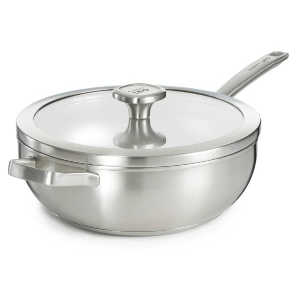 BergHOFF Leo Graphite Stainless Steel 11in. Wok Pan w/ Glass Lid