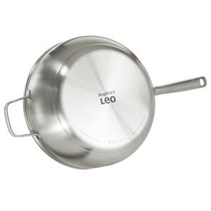 BergHOFF Leo Graphite Stainless Steel 11in. Wok Pan w/ Glass Lid alternate view