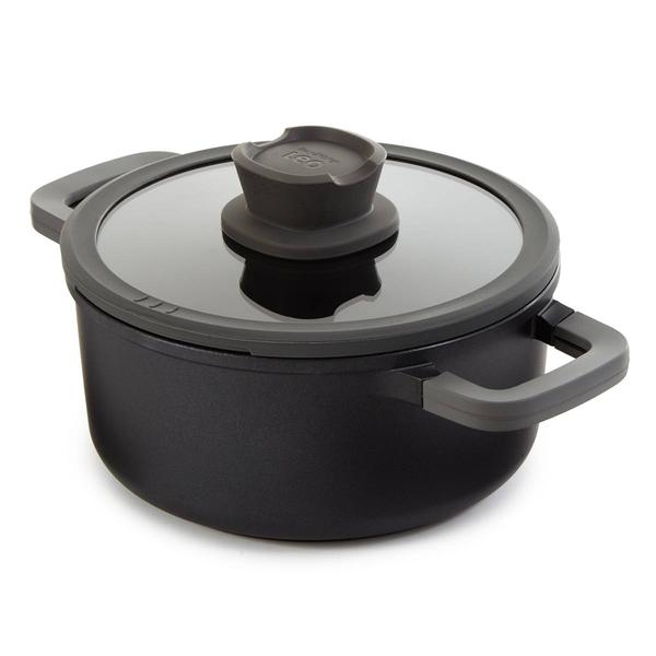 BergHOFF Leo Stone+ Nonstick Ceramic 3qt. Stockpot w/ Glass Lid