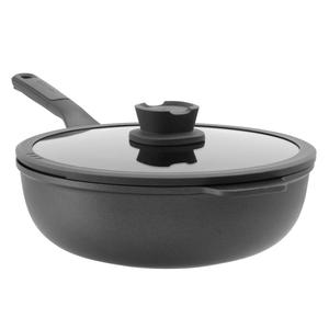 BergHOFF Leo Stone+ Nonstick Ceramic 4.6qt. Wok Pan w/ Glass Lid