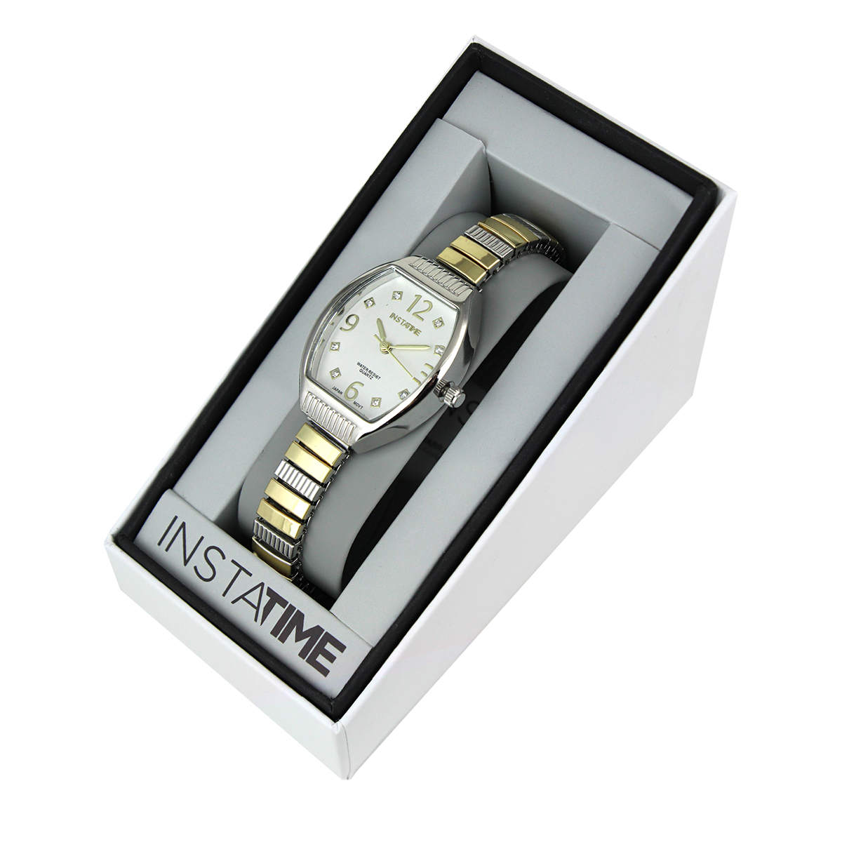 Womens Instatime Two-Tone Tonneau Mini Watch - PT9716TT