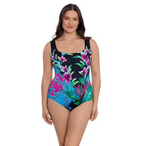 Womens Great Lengths Hidden Wilds Scoop Neck One Piece Swimsuit
