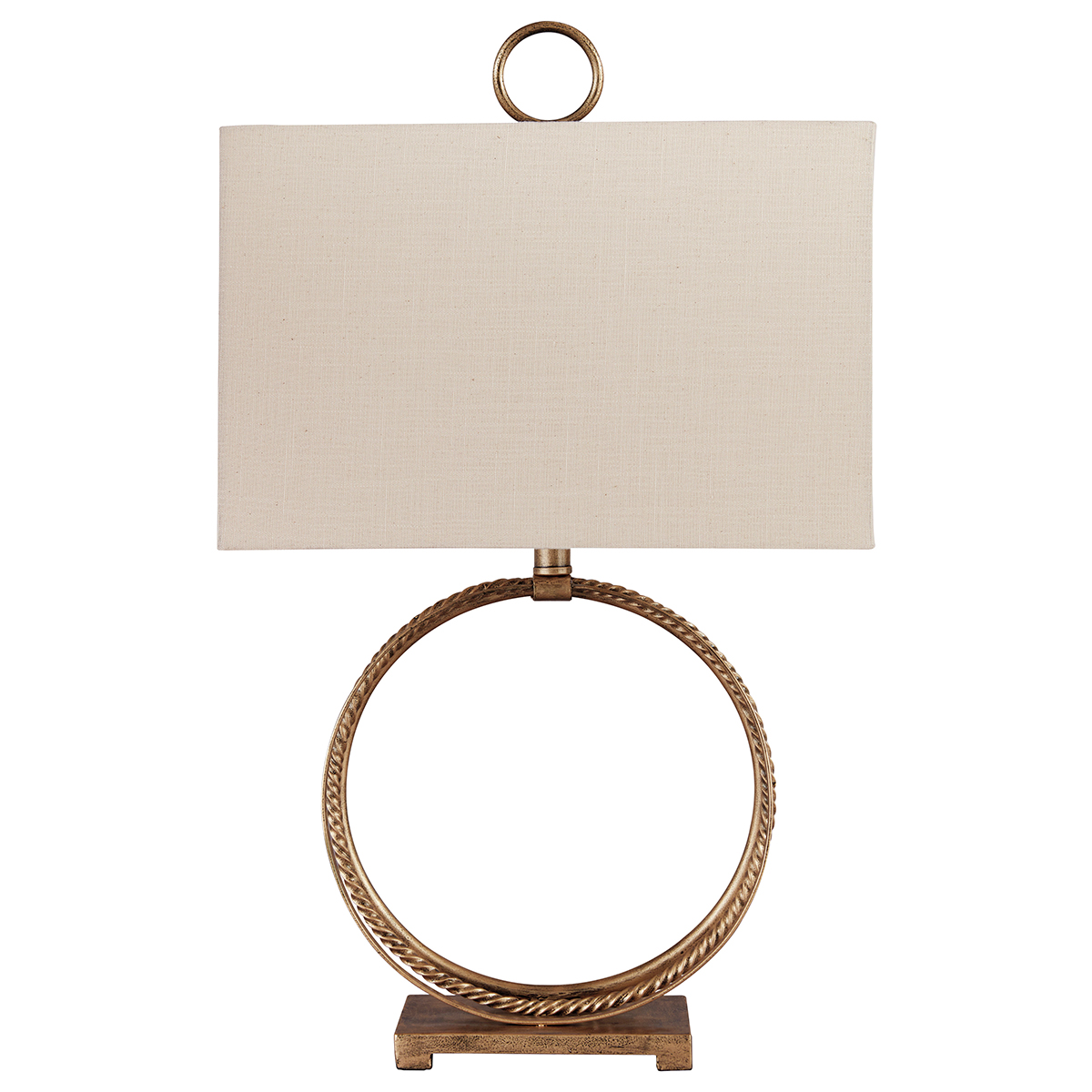 Signature Design By Ashley Antique Gold Circular Metal Table Lamp