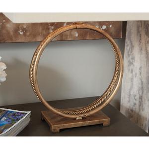 Signature Design by Ashley Antique Gold Circular Metal Table Lamp alternate view