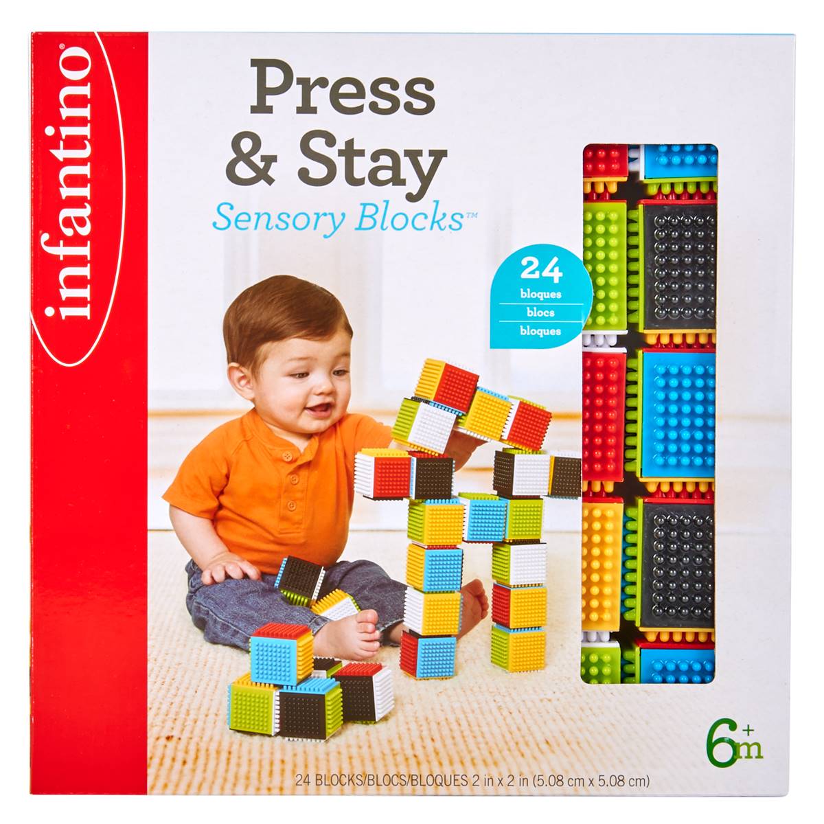 Infantino Press N Stay Sensory Blocks(tm)