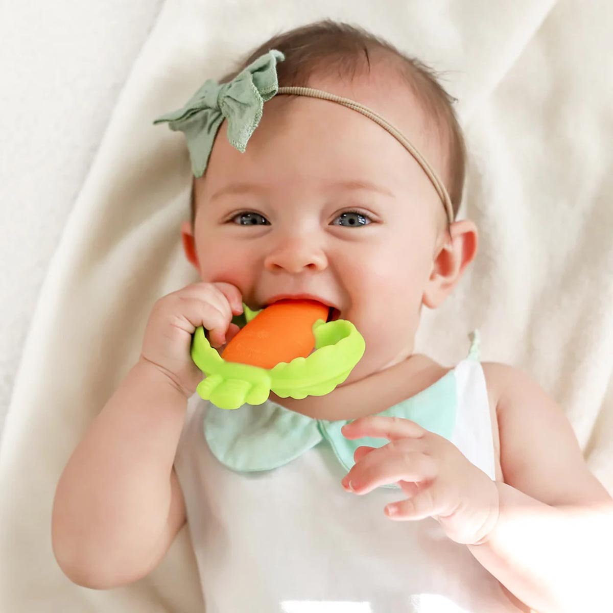 Infantino(R) Lil Nibbles Textured Silicone Carrot Teether