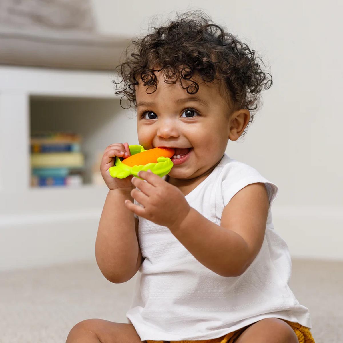 Infantino(R) Lil Nibbles Textured Silicone Carrot Teether