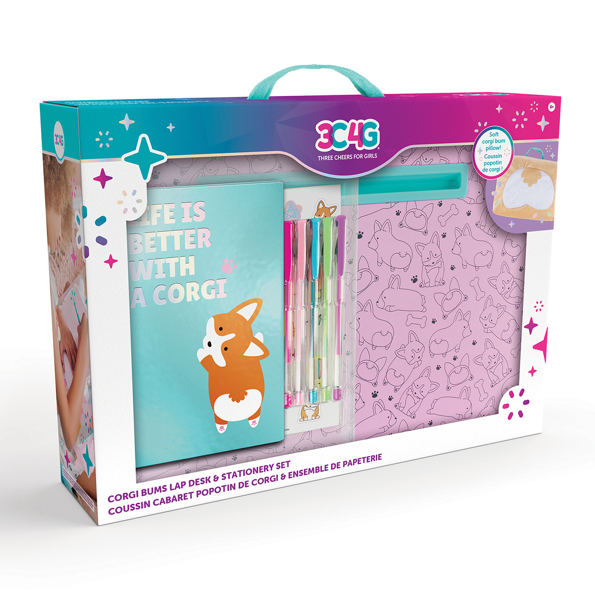 3C4G Corgi Bums Lap Desk & Stationery Set