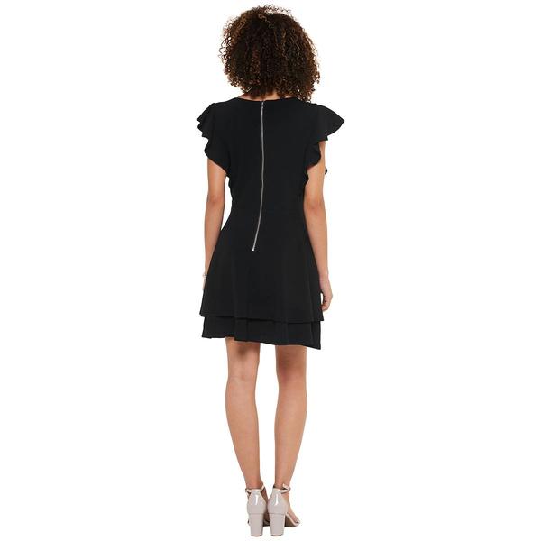 Juniors Crystal Doll Flutter Sleeve Double Tier Skater Dress alternate view