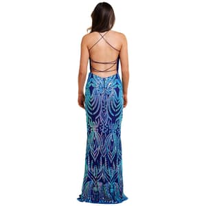 strapless open back dress Jovani D5091 Size 00 Pink Crystal Corset Halter Prom Dress main image 1