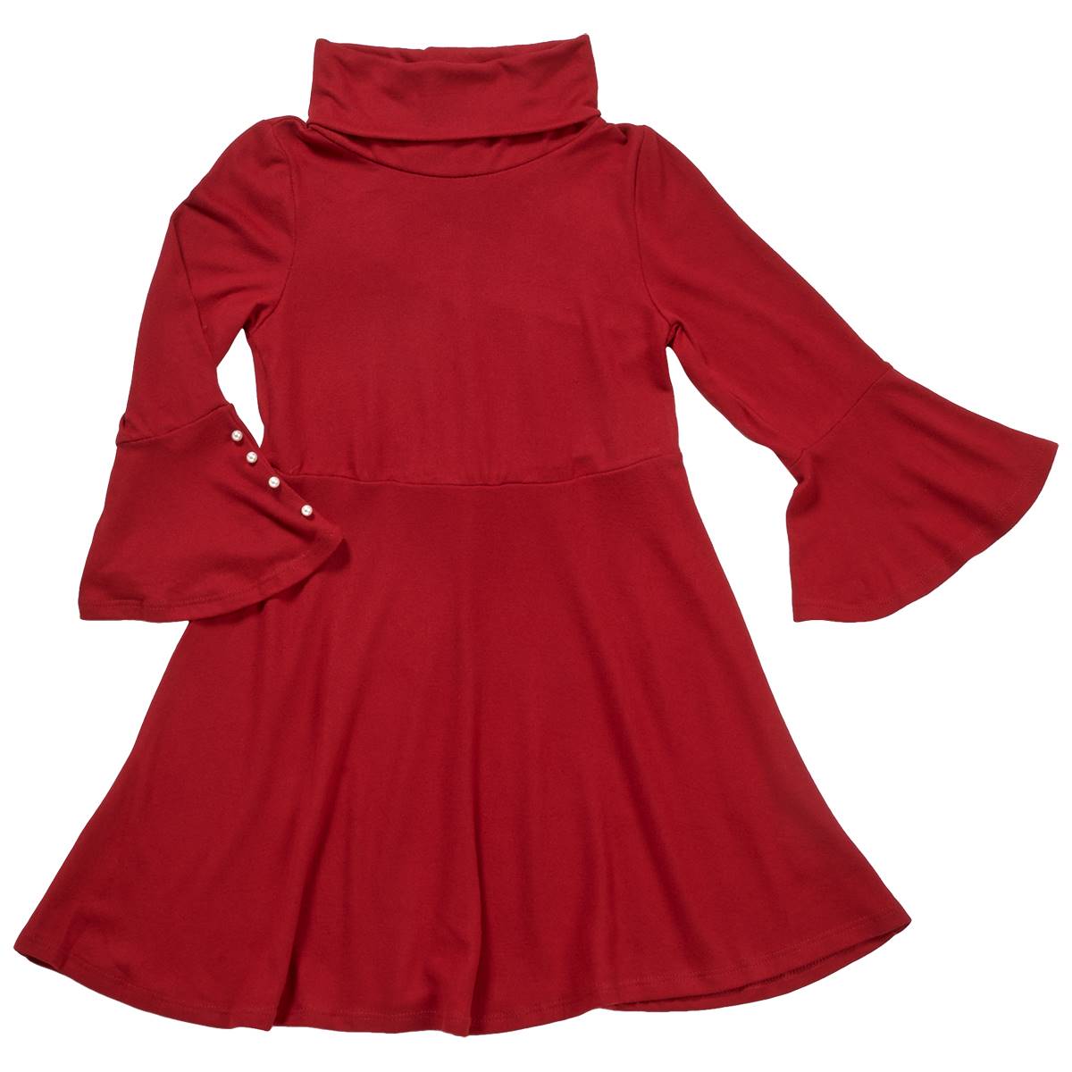 Girls (7-16) Poppies & Roses Bell Sleeve Sweater Dress W/Pearls
