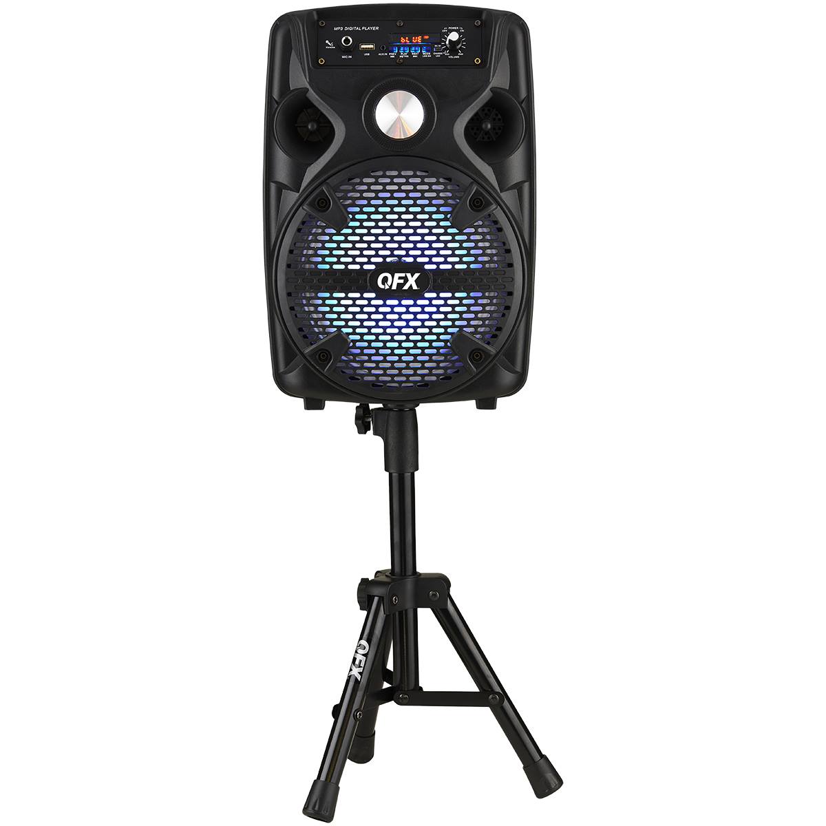 QFX 8in. Party Speaker With Mic And Stand
