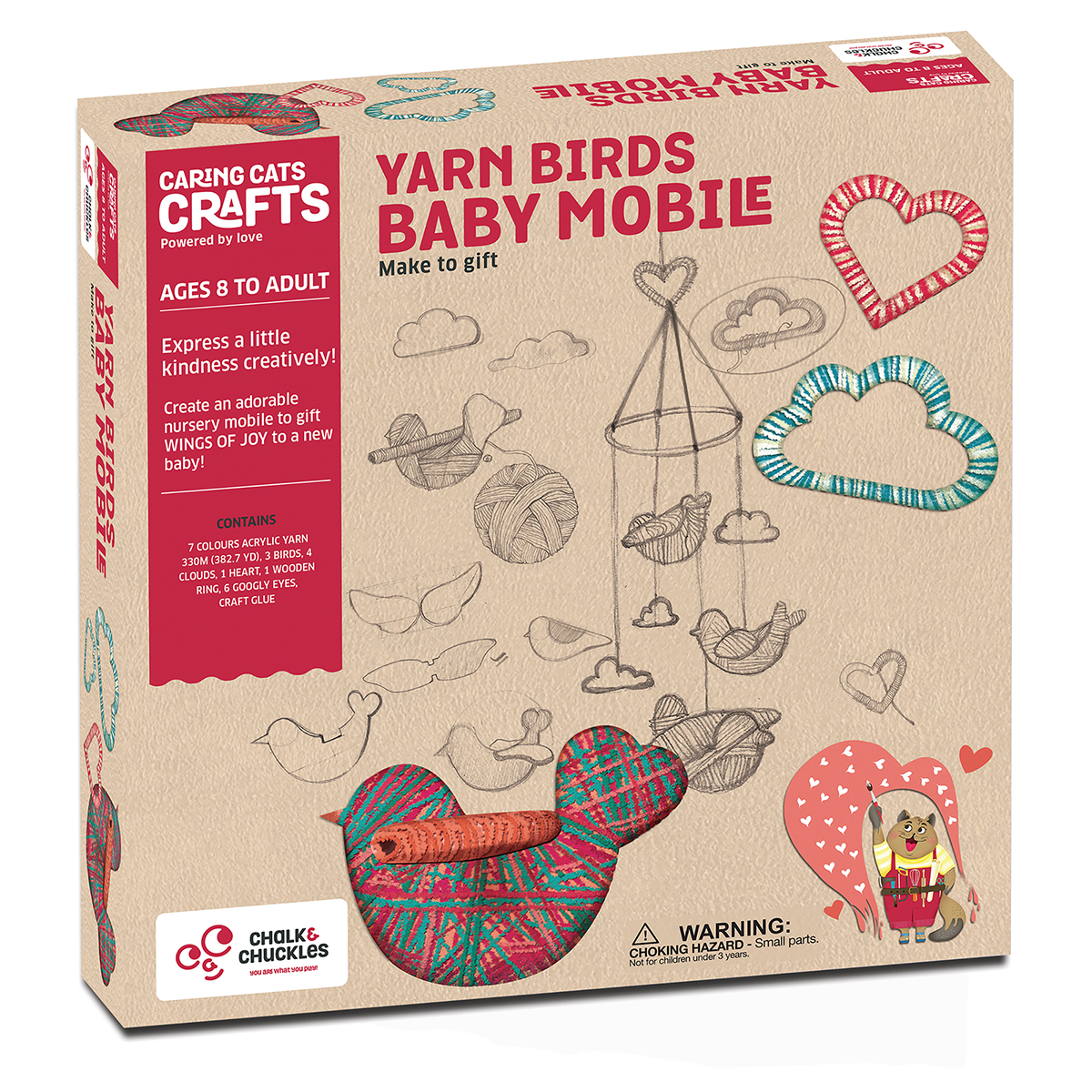 Chalk N Chuckles Yarn Birds Baby Mobile