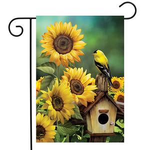 Gold Finch & Sunflower Garden Flag