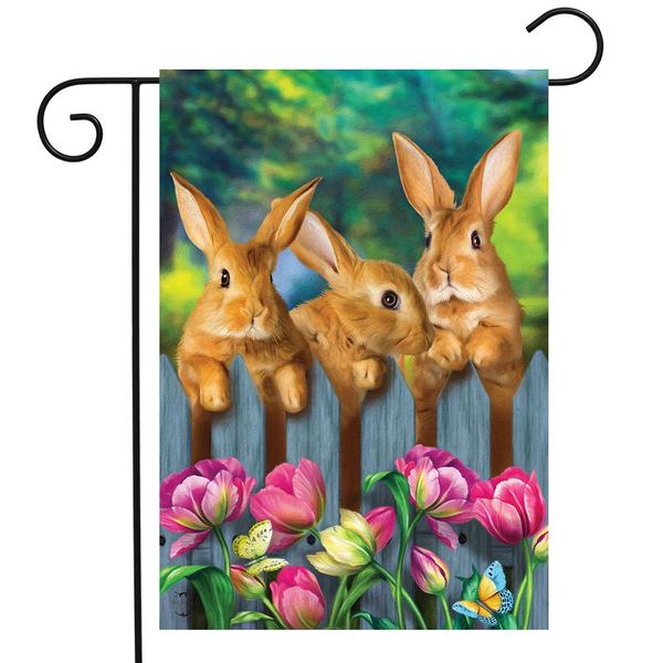 Garden Bunnies Garden Flag