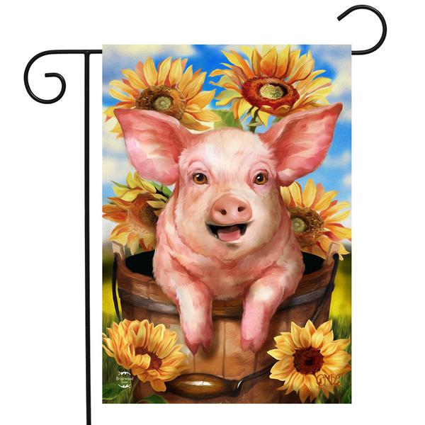 Briarwood Lane Happy Piglet Garden Flag